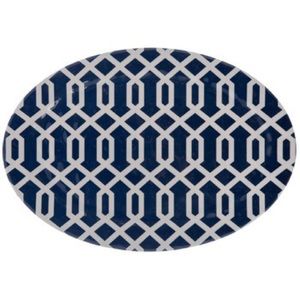 Blue & White Trellis Serving Platter - Set of 2